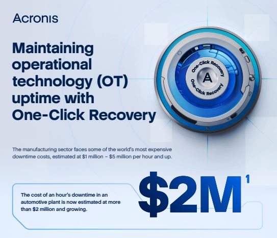 Maintaining OT uptime with One-Click Recovery