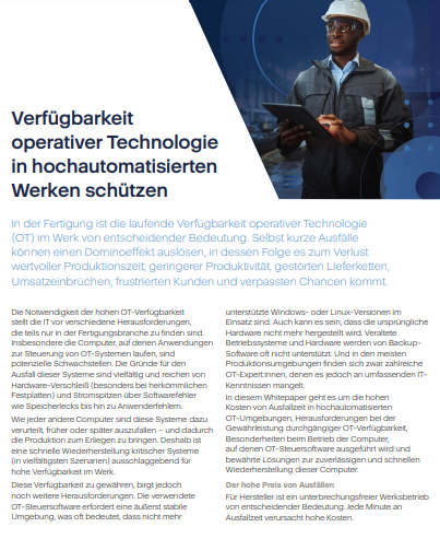 Verfügbarkeit operativer Technologie in hochautomatisierten Werken schützen